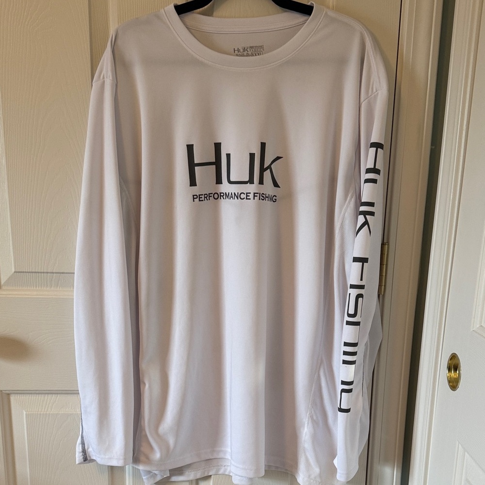 Huk White Long-Sleeve Performance Fishing Tee